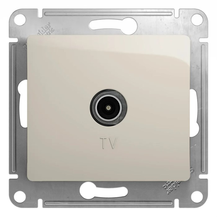 GLOSSA TV РОЗЕТКА проходная 4дБ, механизм, МОЛОЧНЫЙ GSL000992 - фото 10414