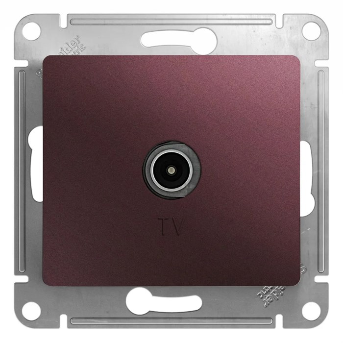 GLOSSA TV РОЗЕТКА проходная 4DB, механизм, БАКЛАЖАНОВЫЙ GSL001192 - фото 10575
