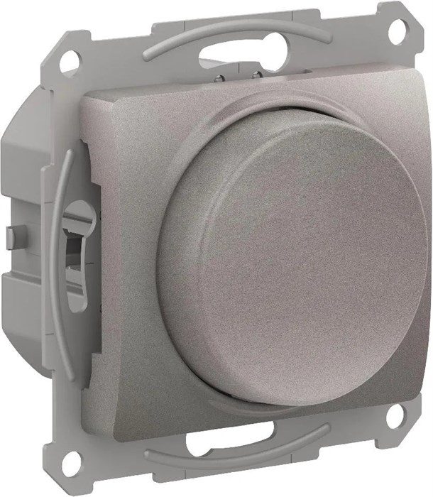 GLOSSA СВЕТОРЕГУЛЯТОР (диммер) поворотно-нажимной, LED, RC, 400Вт, механизм, ПЛАТИНА GSL001223 - фото 10653