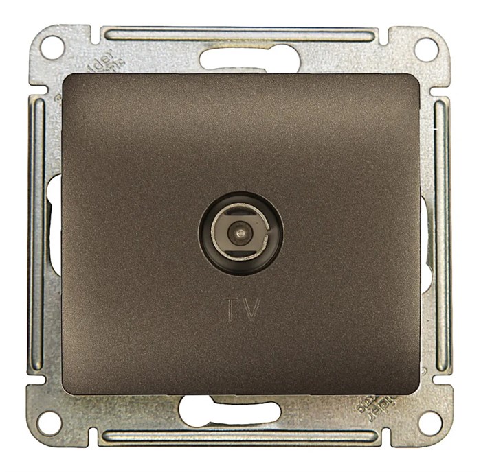 GLOSSA TV РОЗЕТКА оконечная 1дБ, механизм, ГРАФИТ GSL001391 - фото 11021