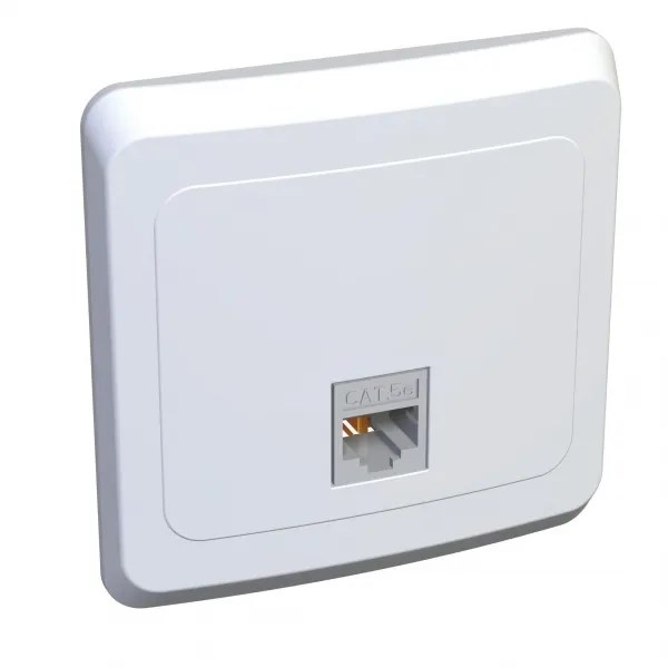 ЭТЮД С/У РОЗЕТКА компьютерная RJ45 кат.5e, БЕЛЫЙ KOMC-001b - фото 11206