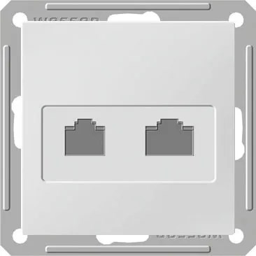 W59 РОЗЕТКА двойная компьютерная RJ45+RJ45 кат. 5e, механизм, БЕЛЫЙ RSI-251KK5E-1-86 - фото 11600
