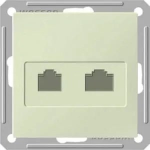 W59 РОЗЕТКА двойная RJ11+RJ45 кат.5e, механизм, СЛОНОВАЯ КОСТЬ RSI-251TK5E-2-86 - фото 11615