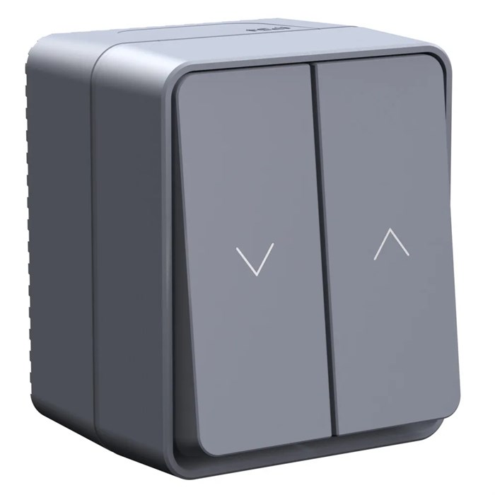 ATLASDESIGN PROFI IP54 О/У 2-клавишный ВЫКЛЮЧАТЕЛЬ ДЛЯ ЖАЛЮЗИ, сх.4, 10А, АНТРАЦИТ ATN544019 - фото 11966