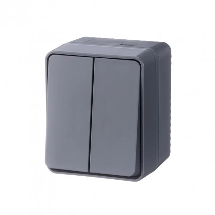 ATLASDESIGN PROFI IP54 О/У 2-клавишный ВЫКЛЮЧАТЕЛЬ, сх.5, 10АХ, АНТРАЦИТ ATN544051 - фото 11989