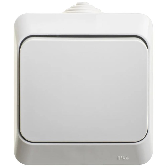 ЭТЮД IP44 О/У 1-клавишный ПЕРЕКЛЮЧАТЕЛЬ 10 АХ, СЕРЫЙ BA10-046C - фото 12193