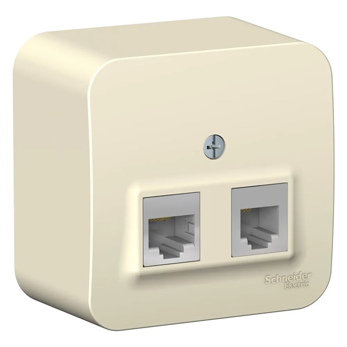 BLANCA О/У РОЗЕТКА двойная: комп.RJ45, кат.5E + телеф. RJ11, ИЗОЛ.ПЛ., МОЛОЧНЫЙ BLNIA045112 - фото 12295