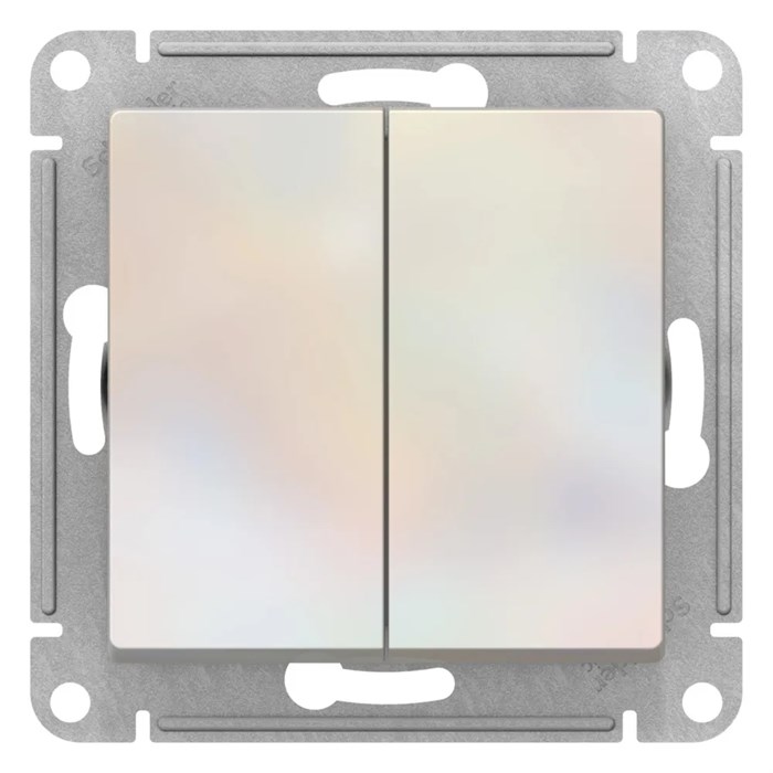 ATLASDESIGN 2-клавишный ПЕРЕКРЕСТНЫЙ ПЕРЕКЛЮЧАТЕЛЬ, сх.7+7, 10АХ, механизм, ЖЕМЧУГ ATN000473 - фото 1382
