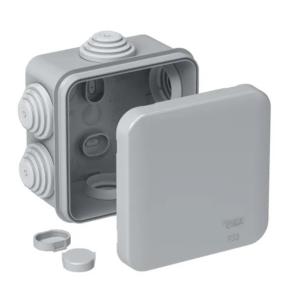 MULTIBOX Коробка распред. откр. установки 70x70x40, габариты 95х95х48, IP55 СЕРАЯ (со стикером) IMT350901 - фото 14476