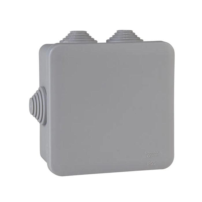 MULTIBOX Коробка распред. откр. установки 100x100x50, габариты 130х130х58, IP55 СЕРАЯ IMT35091 - фото 14479