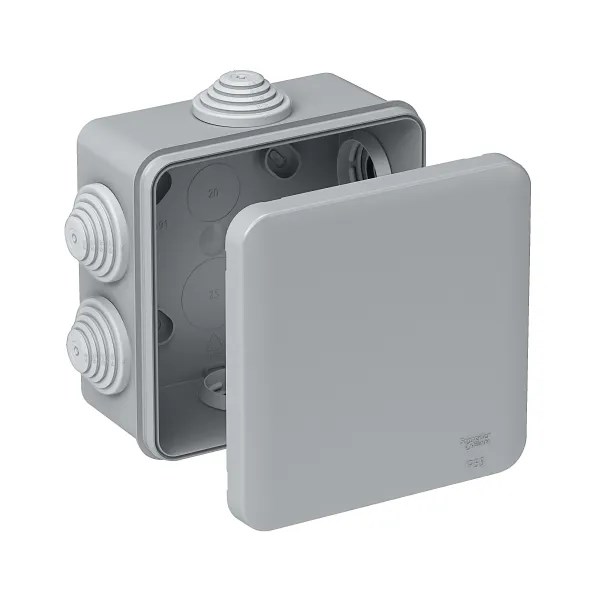 MULTIBOX Коробка распред. откр. установки 100x100x50, габариты 130х130х58, IP55 СЕРАЯ (со стикером) IMT350911 - фото 14486