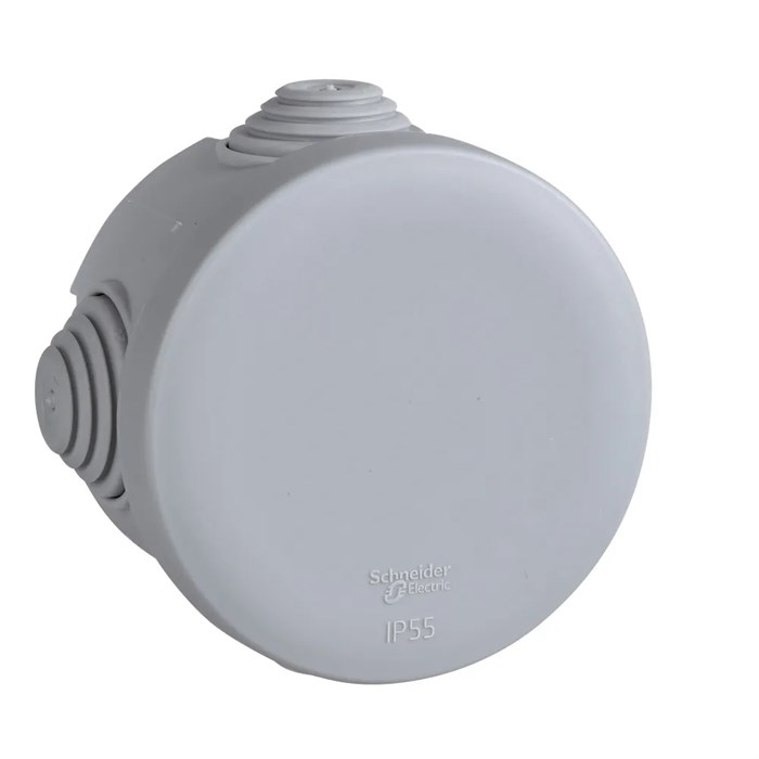 MULTIBOX Коробка распред. откр. установки D65x40, габариты D84х48, IP55, 4 сальника СЕРАЯ IMT35093 - фото 14496