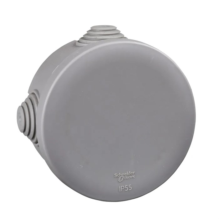 MULTIBOX Коробка распред. откр. установки D80x40, габариты D100х48, IP55, 4 сальника СЕРАЯ IMT35094 - фото 14505