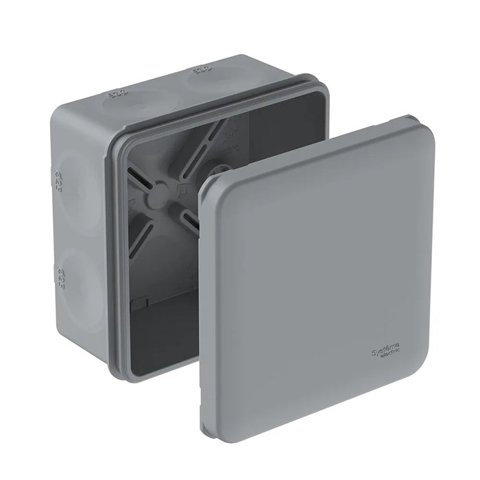 MULTIBOX Коробка распред. 85х85х42 IP66 с 8 мембранными вводами D25 под пистолет СЕРАЯ (со стикером) IMT351971 - фото 14511