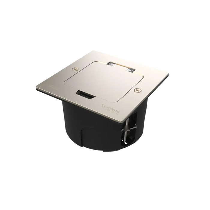 MultiDesk Лючок на 2 модуля IP44 с монтажной коробкой для стены, фальшпола, стола НИКЕЛЬ, тип MDK20 MDK20102NA - фото 14857