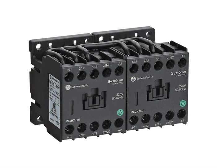 РЕВЕРСИВНЫЙ КОНТАКТОР MC2K 16A 1НЗ AC24V 50/60Hz MC2K1601B7 - фото 22389