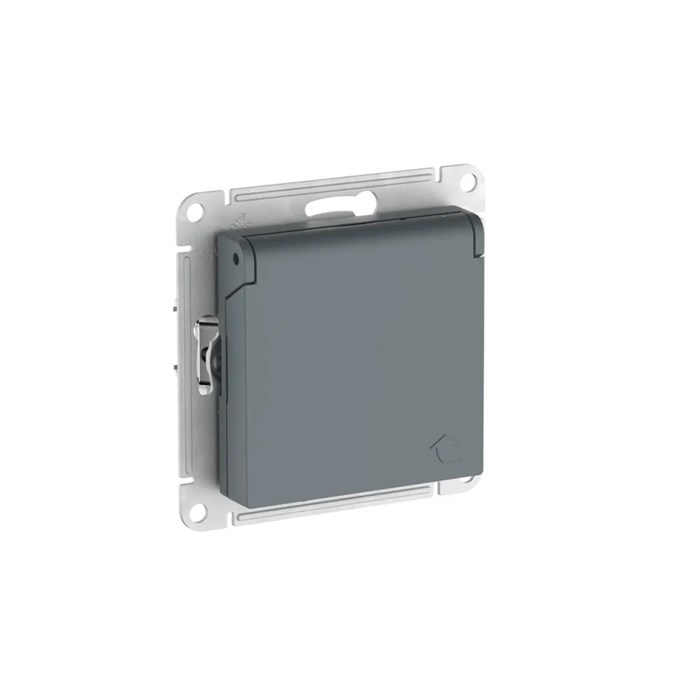 ATLASDESIGN РОЗЕТКА с заземлением со шторками с крышкой,16А,IP20, мех.,быстрозажим. клем., ГРИФЕЛЬ ATN000746S - фото 2246