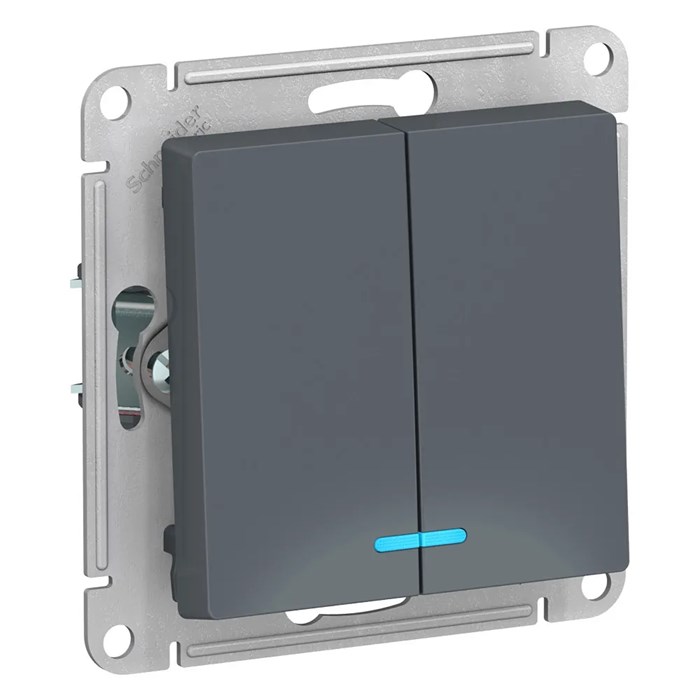 ATLASDESIGN 2-клавишный ВЫКЛЮЧАТЕЛЬ с подсветкой, сх.5а, 10АХ, механизм, ГРИФЕЛЬ ATN000753 - фото 2281