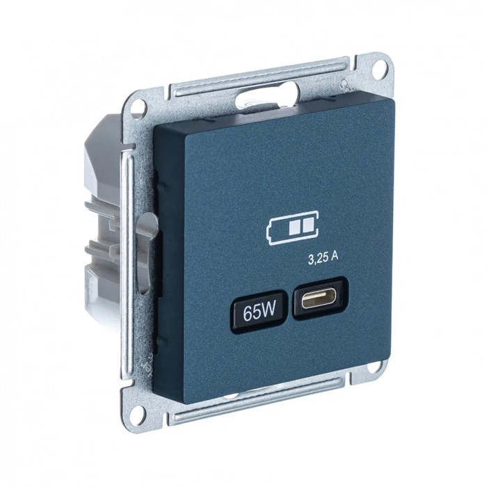 ATLASDESIGN USB РОЗЕТКА тип-С 65Вт высокоскор.заряд. QC, PD, механизм, ИЗУМРУД ATN000827 - фото 2477