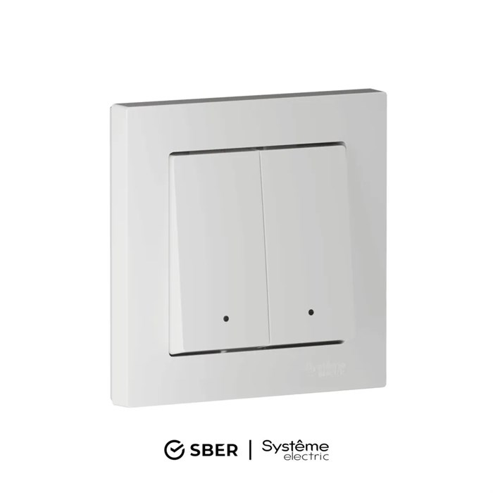 ATLASDESIGN SMART 2-кл. ВЫКЛЮЧАТЕЛЬ с подсв., Zigbee, сх.5, L+N, 10А, мех., БЕЛЫЙ ATN000153Z - фото 293