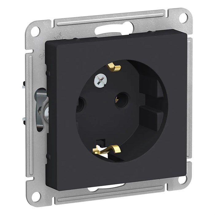 ATLASDESIGN РОЗЕТКА с заземлением без шторок, 16А, механизм, КАРБОН ATN001043 - фото 3138