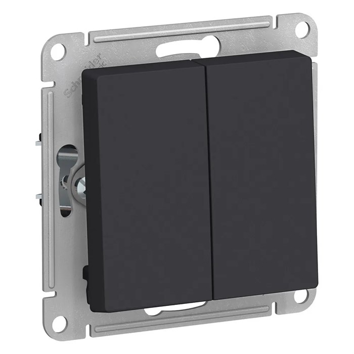 ATLASDESIGN 2-клавишный ВЫКЛЮЧАТЕЛЬ, сх.5, 10АХ, механизм, КАРБОН ATN001051 - фото 3202