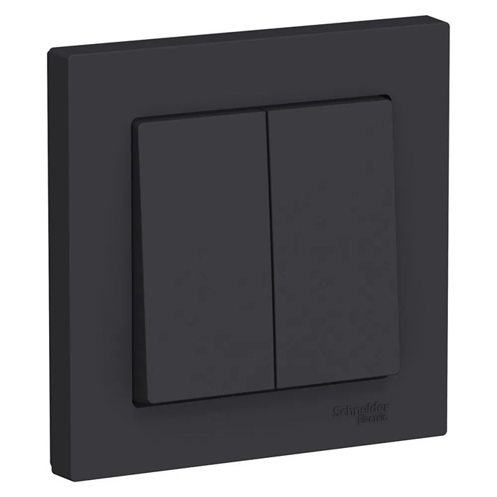 ATLASDESIGN 2-клавишный ВЫКЛЮЧАТЕЛЬ, сх.5, 10АХ, в сборе, КАРБОН ATN001052 - фото 3211