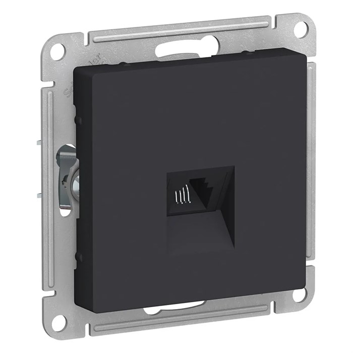 ATLASDESIGN РОЗЕТКА телефонная RJ11, механизм, КАРБОН ATN001081 - фото 3275