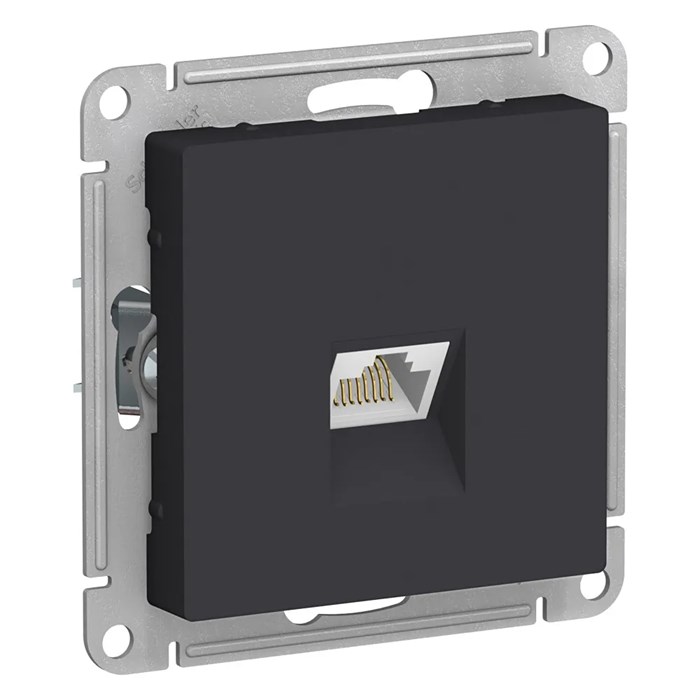 ATLASDESIGN РОЗЕТКА компьютерная RJ45 кат. 5e, механизм, КАРБОН ATN001083 - фото 3284