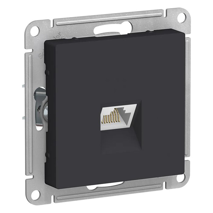 ATLASDESIGN РОЗЕТКА компьютерная RJ45 кат. 6A, механизм, КАРБОН ATN001086 - фото 3294