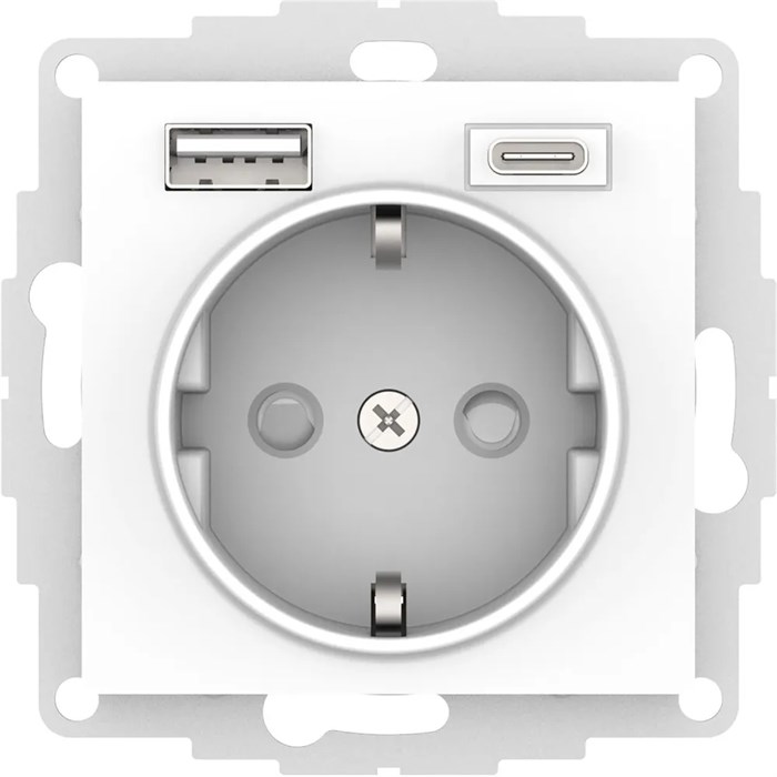 ATLASDESIGN РОЗЕТКА 16А с 2 USB A+C, 5В/2,4А/3,0А, 2х5В/1,5А, механизм, ЛОТОС ATN001332 - фото 4078