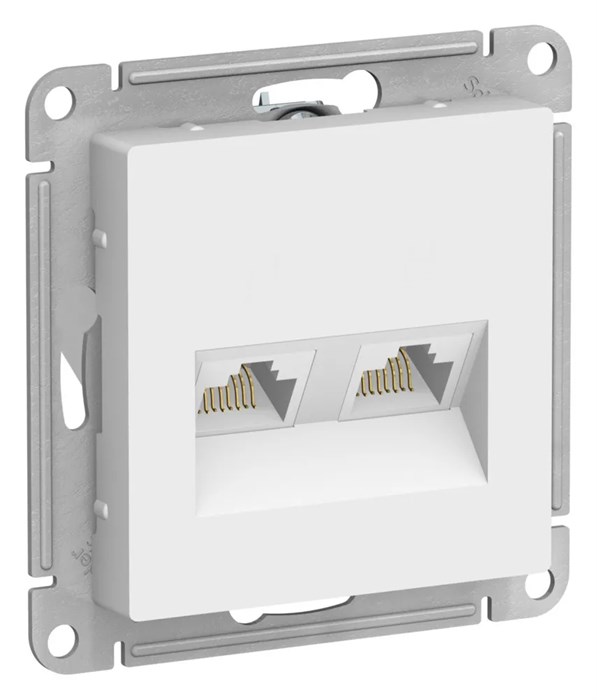 ATLASDESIGN РОЗЕТКА двойная компьютерная RJ45+RJ45 кат. 5e, механизм, ЛОТОС ATN001385 - фото 4173