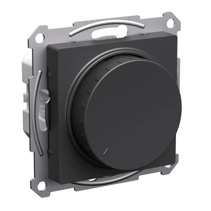ATLASDESIGN СВЕТОРЕГУЛЯТОР (диммер) поворотно-нажимной, LED, RC, 400Вт, механизм, БАЗАЛЬТ ATN001423 - фото 4274