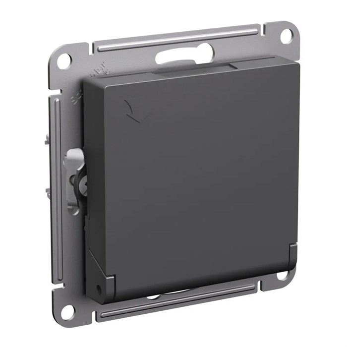 ATLASDESIGN РОЗЕТКА с заземлением со шторками с крышкой, 16А, IP20, механизм, БАЗАЛЬТ ATN001446 - фото 4360