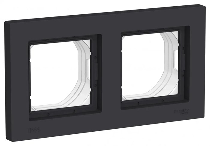 ATLASDESIGN AQUA 2-постовая РАМКА, IP44, КАРБОН ATN441002 - фото 5426