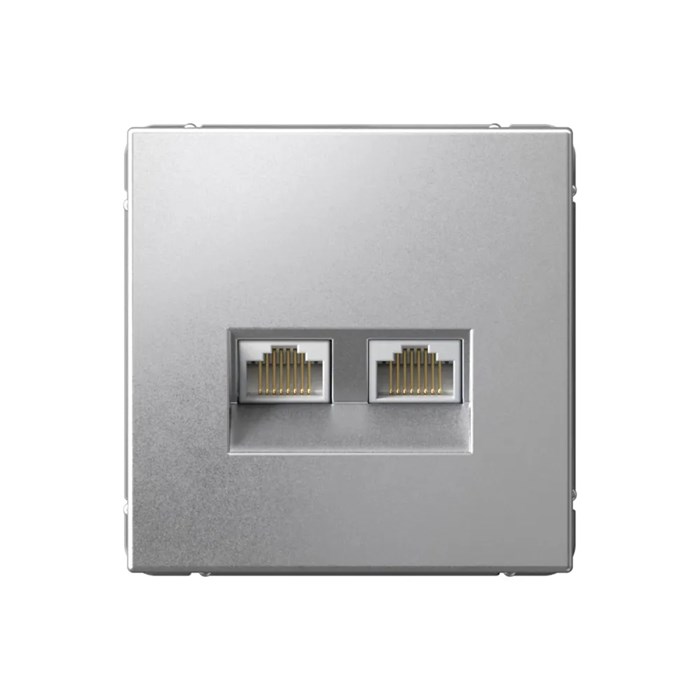 ARTGALLERY РОЗЕТКА двойная компьютерная RJ45+RJ45, кат.6А, механизм, АЛЮМИНИЙ GAL000388 - фото 6835