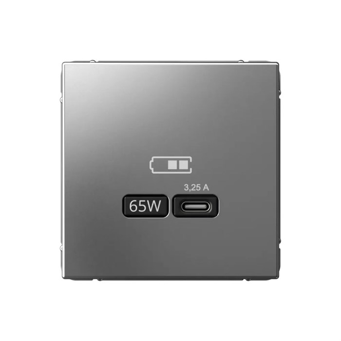 ARTGALLERY USB РОЗЕТКА тип-С 65Вт высокоскор.заряд. QC, PD, механизм, СТАЛЬ GAL000927 - фото 7302