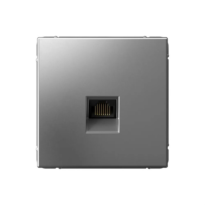 ARTGALLERY РОЗЕТКА компьютерная RJ45, кат. 6A, механизм, СТАЛЬ GAL000986 - фото 7364