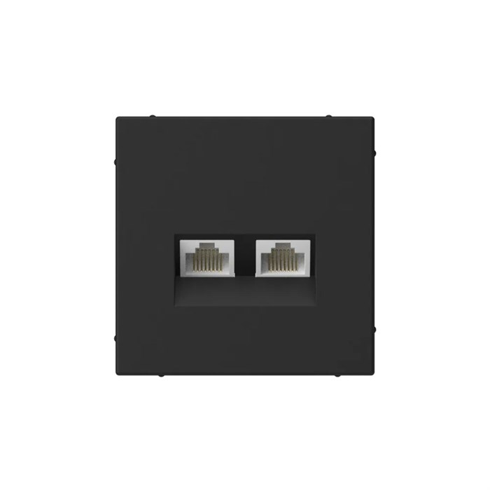 ARTGALLERY РОЗЕТКА двойная компьютерная RJ45+RJ45, кат. 5е, механизм, КАРБОН GAL001085 - фото 7495