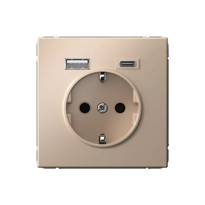 ARTGALLERY РОЗЕТКА 16А с 2 USB A+C, 5В/2,4А/3,0А, 2х5В/1,5А, механизм, ПЕСОЧНЫЙ GAL001232 - фото 7705