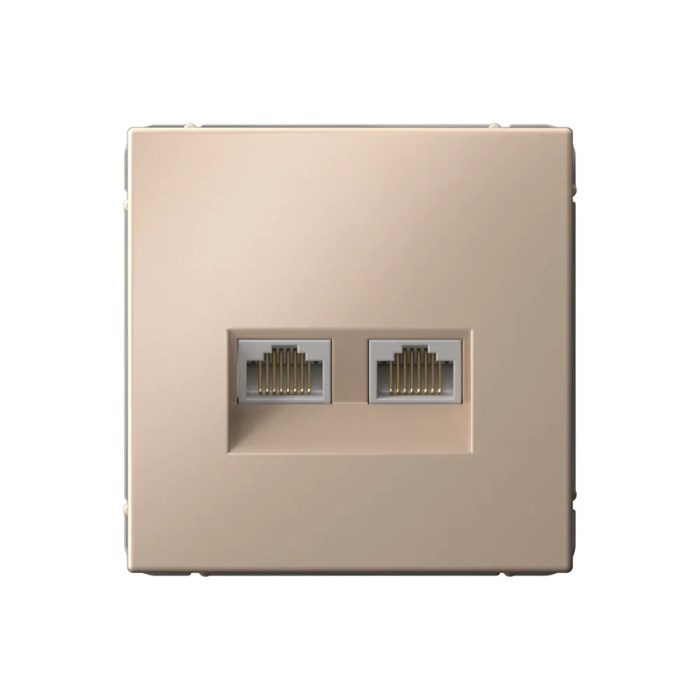 ARTGALLERY РОЗЕТКА двойная компьютерная RJ45+RJ45, кат.6А, механизм, ПЕСОЧНЫЙ GAL001288 - фото 7765