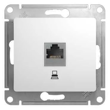 GLOSSA РОЗЕТКА компьютерная RJ45 кат. 5e, механизм, БЕЛЫЙ GSL000181K - фото 8495