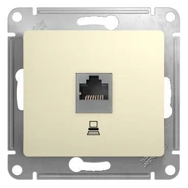GLOSSA РОЗЕТКА компьютерная RJ45 кат. 5e, механизм, БЕЖЕВЫЙ GSL000281K - фото 8929