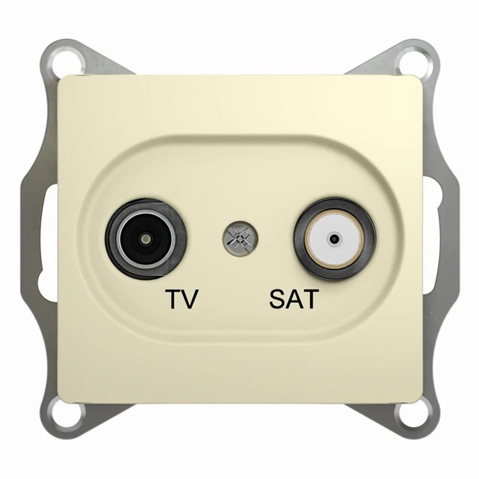 GLOSSA TV-SAT РОЗЕТКА проходная 4дБ, механизм, БЕЖЕВЫЙ GSL000298 - фото 8969