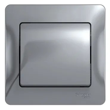 GLOSSA 1-клавишный ВЫКЛЮЧАТЕЛЬ, сх.1, 10АХ, в сборе, АЛЮМИНИЙ GSL000312 - фото 9029