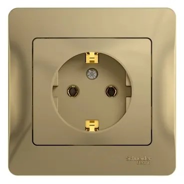 GLOSSA РОЗЕТКА с заземлением без шторок, 16А, в сборе, ТИТАН GSL000442 - фото 9300