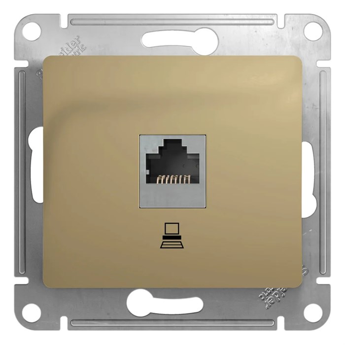 GLOSSA РОЗЕТКА компьютерная RJ45 кат. 5e, механизм, ТИТАН GSL000481K - фото 9354