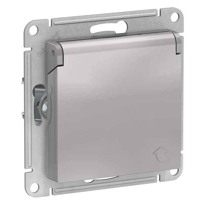 ATLASDESIGN РОЗЕТКА с заземлением со шторками с крышкой, 16А, IP20, механизм, АЛЮМИНИЙ ATN000346 - фото 953