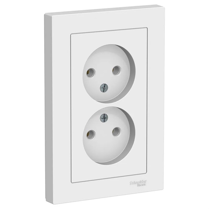 ATLASDESIGN РОЗЕТКА двойная без заземления, 16А, в сборе, БЕЛЫЙ ATN000120 - фото 95