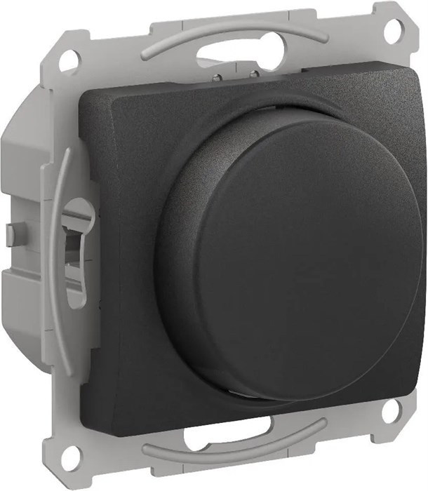 GLOSSA СВЕТОРЕГУЛЯТОР (диммер) поворотно-нажимной, LED, RC, 400Вт, механизм, АНТРАЦИТ GSL000723 - фото 9898